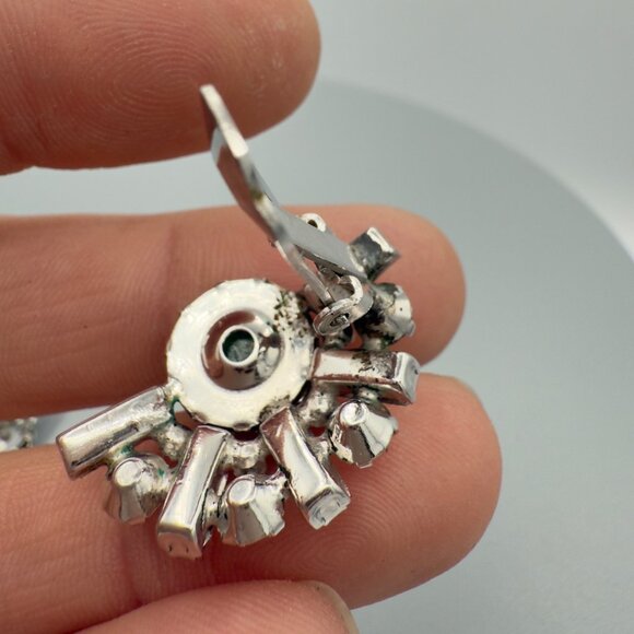 Vintage Christian Dior For Kramer Gripoix Rhinestone Earrings Note - Picture 9 of 14